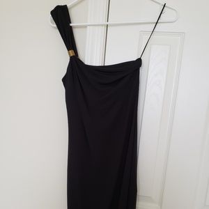 Express One Shoulder Black Dress